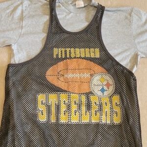 Pittsburgh Steelers Men's Gray and Black Short Sleeve Tee